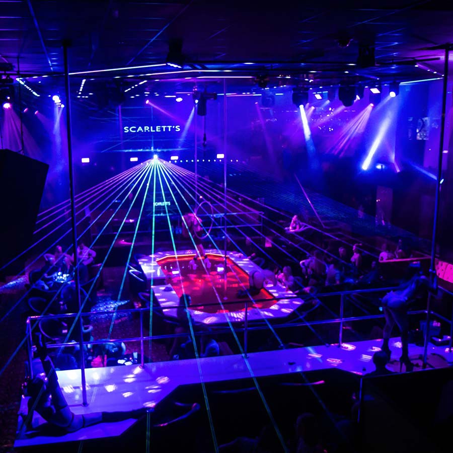 View of the club main floor light show